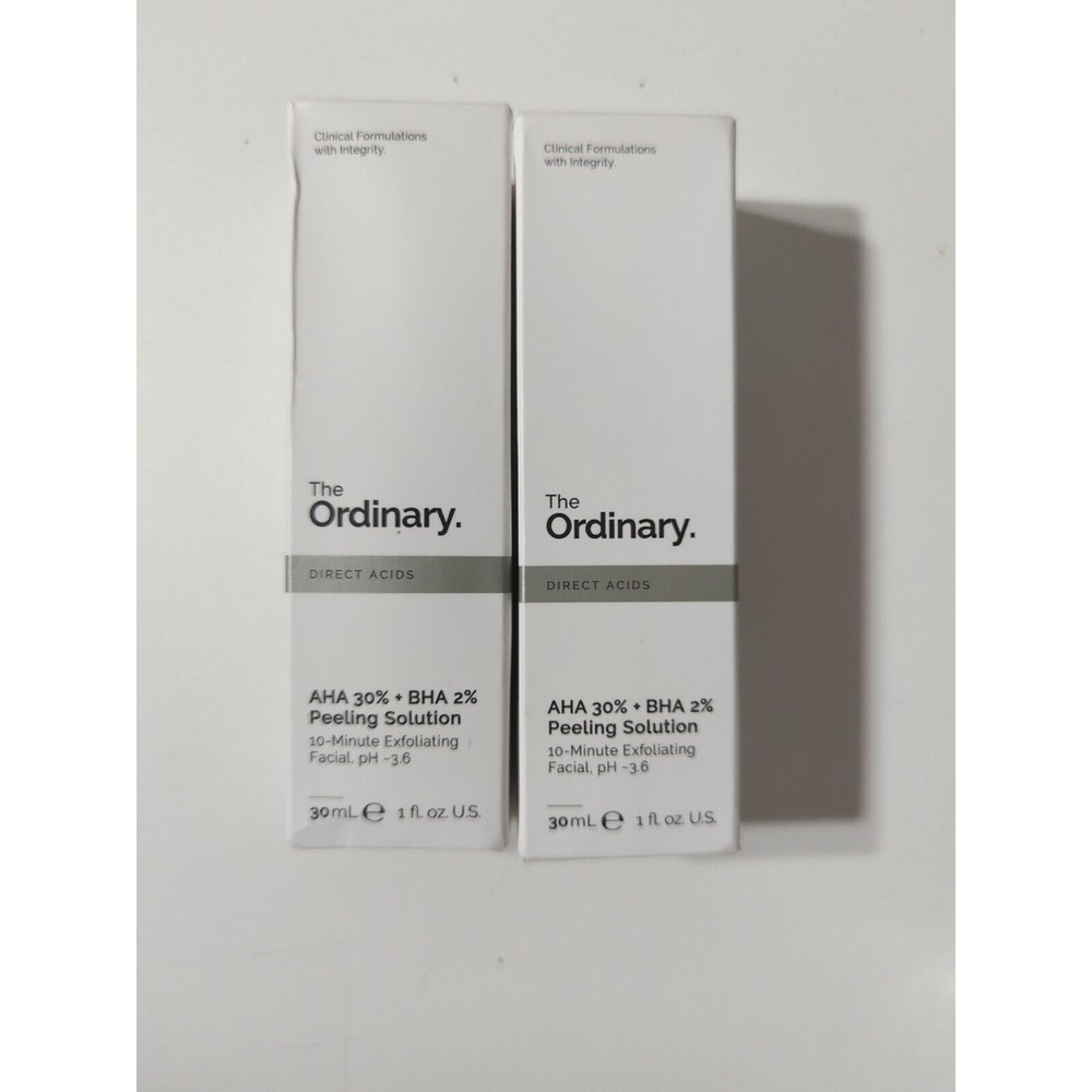 The Ordinary Direct Acids AHA 30% + BHA 2% Peeling Solution 1 fl oz Lot of 2 NEW